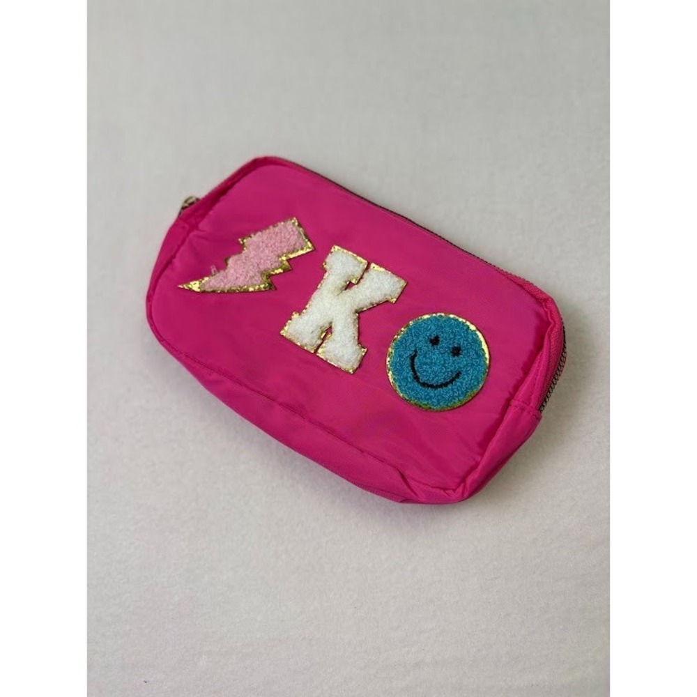 Fanny Pack for Girls Hot Pink Chenelle Letter K Hot Pink Adjustable Strap NEW
